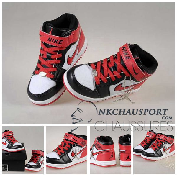 Jordan 1 enfants, Nike Air Jordan 1 | Classique Chaussure De Basket Enfant Blanche Noir Rouge